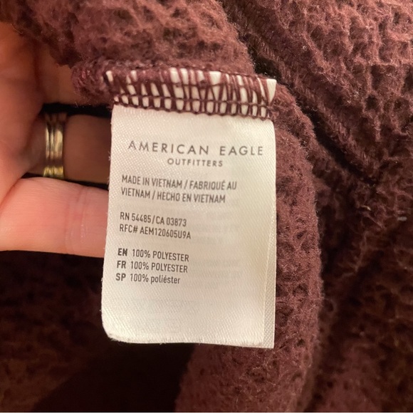 American Eagle Outfitters Teddy Sherpa Hoodie Jacket Brown - M - Picture 5 of 6